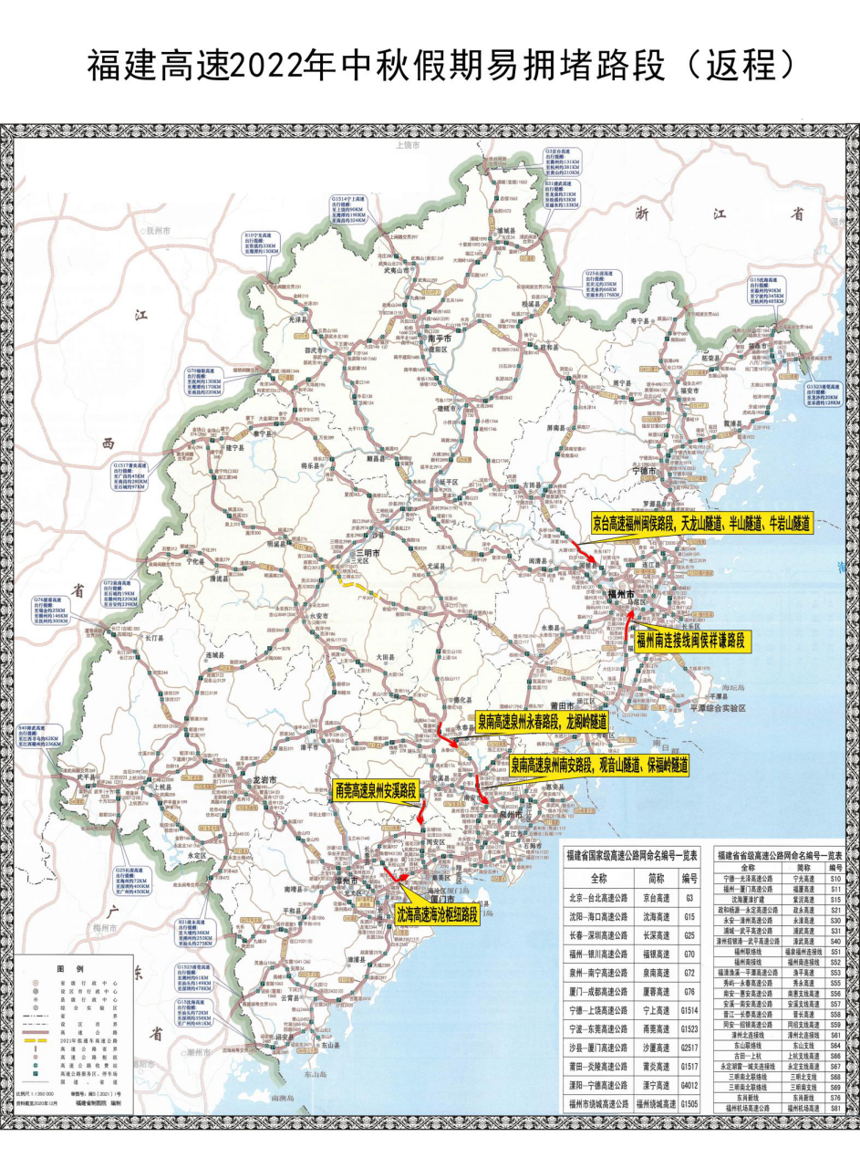 福建发布中秋假期高速公路交通安全出行提示